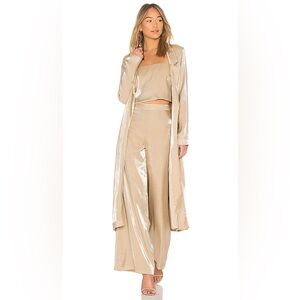 Lovers & Friends Jackson Duster in metallic light gold. Size Large